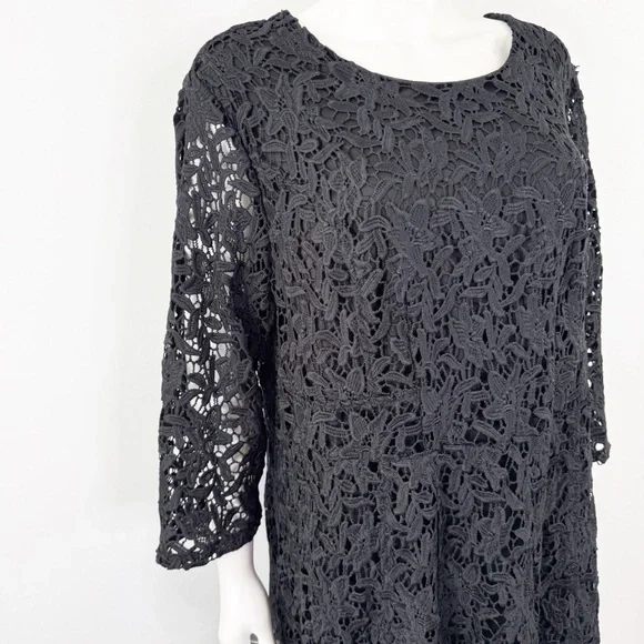 Jessica London Black Lace Midi Dress Plus Size 20W Formal Elegant Goth Witchy - Picture 4 of 9